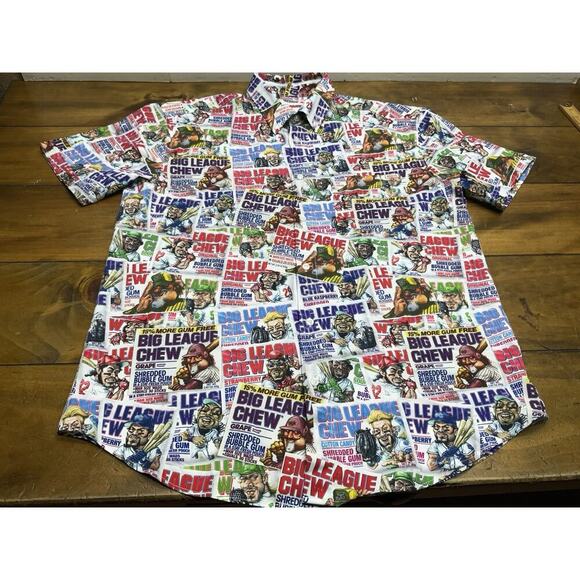 RSVLTS Big League Chew Short Sleeve Button Shirt XL AOP - Picture 1 of 11